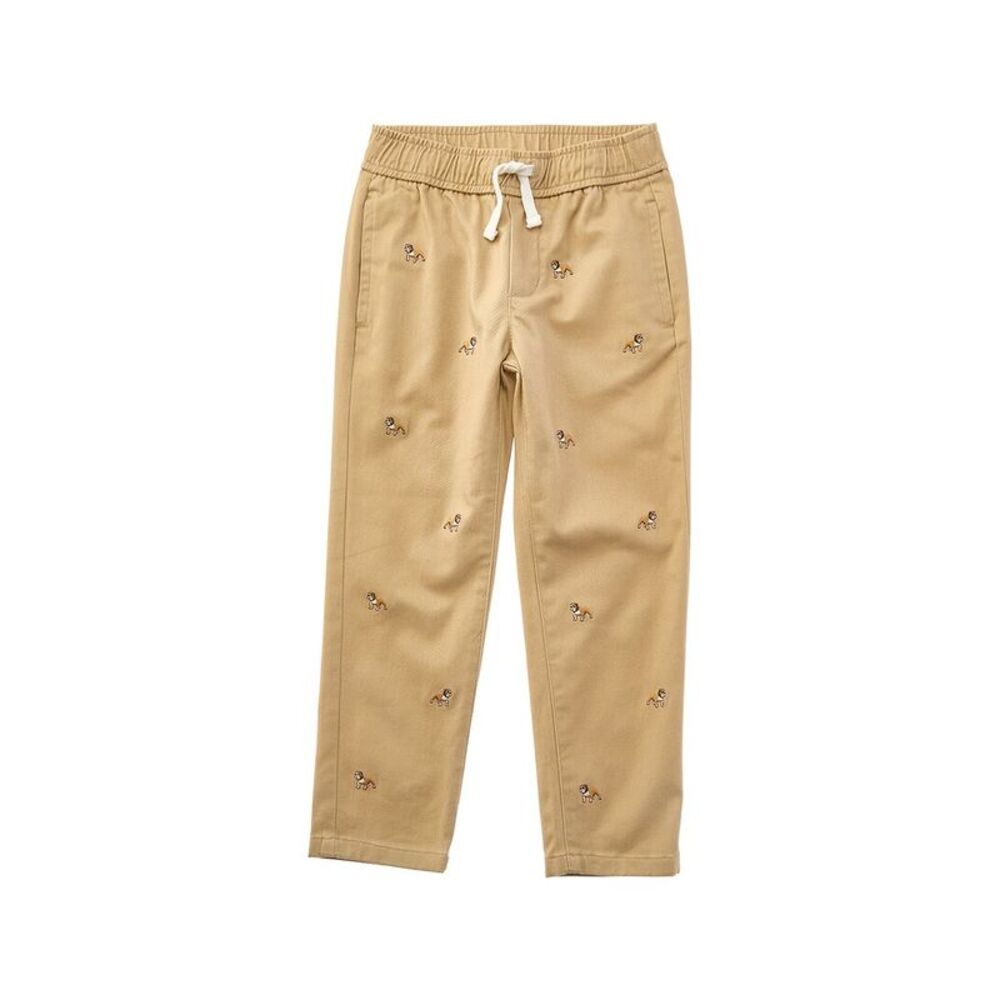 Janie And Jack Boys  Embroidered Bulldog Twill Jogger Pant